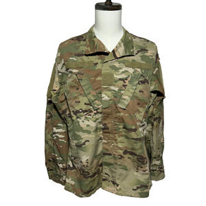 Army Military Coat Mens Medium Long Woodland Camo Ripstop Insect Guard Jacket